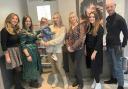 Saks Knutsford's team, from left, Estelle Smith, Roula Besiri, Emma Smith with daughter Myla, salon manager Paula Wood, Kacey Griffin and David Fortune