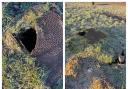 Schoolchildren and dog walkers are being warned of the dangers of a broken manhole cover on The Heath