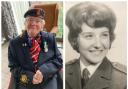 Joan in 2023 and in 1963 during her service in the Queen Alexandra's Royal Army Nursing Corps