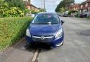 Police issued this Vauxhall Meriva with a fixed penalty notice for blockingthe pavement in Acacia Avenue, Knutsford