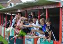 Young Reds fans enjoying Knutsford's win against league leaders Upton JFC