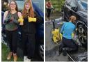 Holmes Chapel schoolgirls Lilly Ashmore and Heidi Wilkinson wash cars to raise funds for an expedition to Kenya