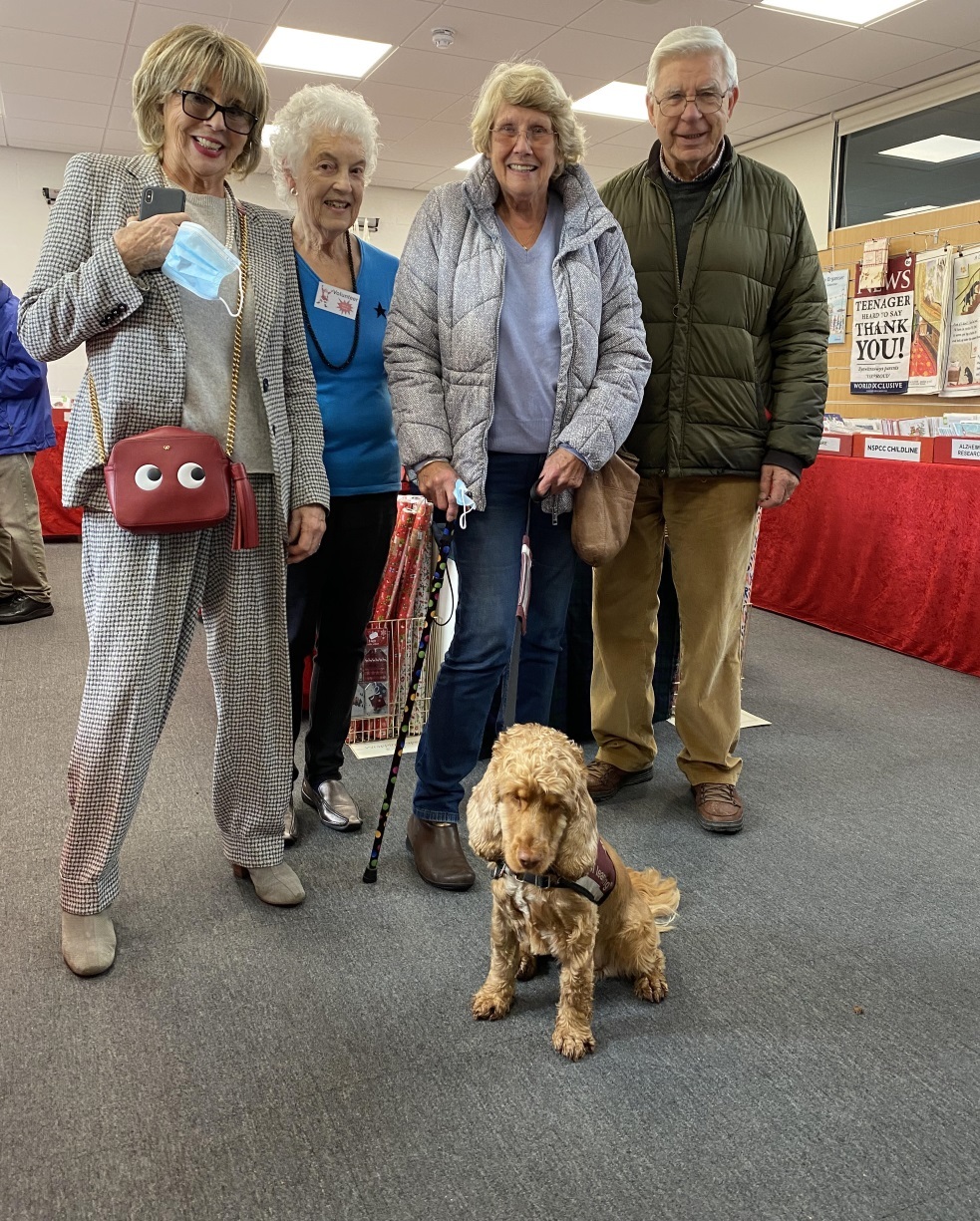 Sue Johnston, Sheila Hallas and Caroline and Terry Reeves with Lady from hearing Dogs for Deaf People