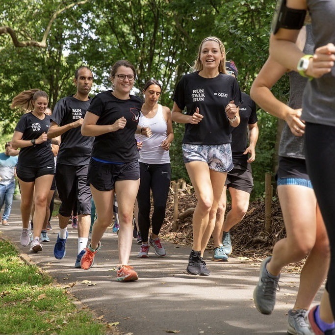 Sarah Johnson, far right, running with members of the new club