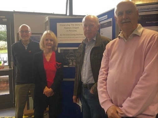Mike Blomeley, Val White, John Clowes and Rod Cameron from the local history group