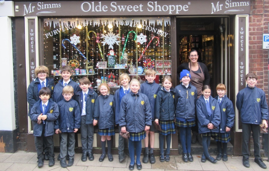 Yorston Lodge pupils discovered how to run a business after talking to Julia Chard at Mr Si9mms Olde Sweet Shoppe in Knutsford