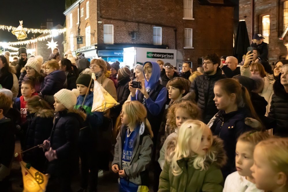 Crowds lined the streets to watch the Lantern Festival