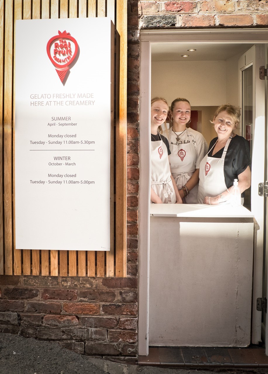 Sophie Cunliffe, Thea York and Alison Cunliffe at Real Fruit Creamery