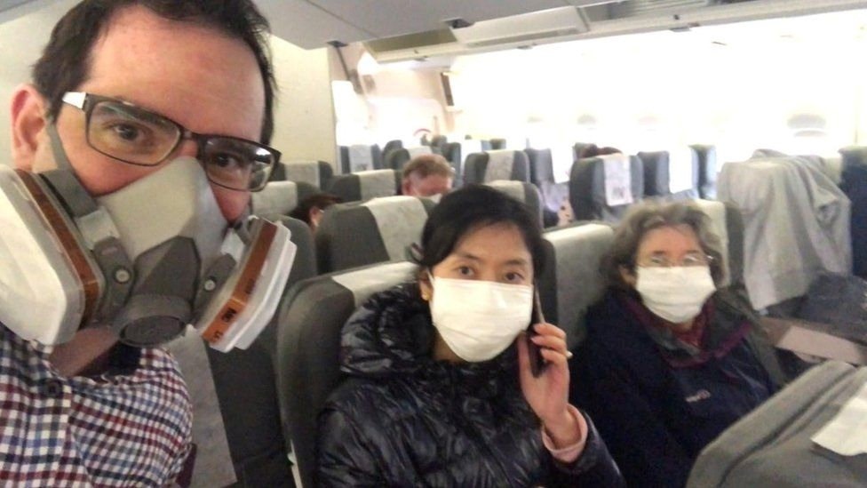 Matt Raw, with wife Ying and mum Hazel were evacuated from Wuhan, the epicentre of the coronavirus epidemic