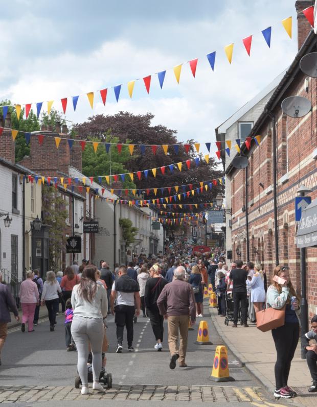 Knutsford Guardian: Thousands of people packed into the streets Picture: Andy Easthope