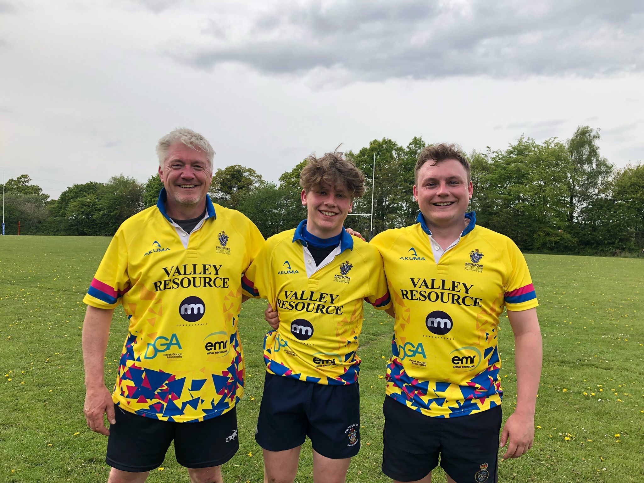Knutsford Rugby Clubs Steve Davies with his sons Max and Lewis
