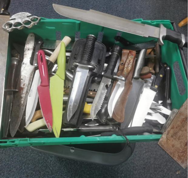Knutsford Guardian: Knives from a surrender bin in Warrington