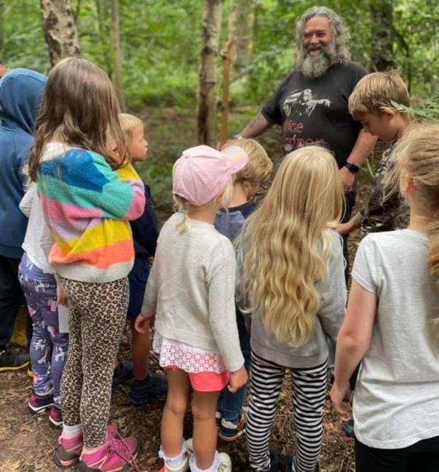 Knutsford Guardian: Founder Ray Jackson MBE takes schoolchildren around the reserve