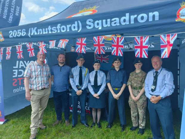 Knutsford Guardian: Civilian instructors Steve Benson and Stephen Pester, Fl Sgt Max Risley, Corp Lydia Risley, Corp Jonah Murphy, Cdt Fiona Armstrong and Sq Ldr Will Taylor from Knutsford Air Cadet Squadron