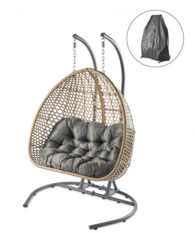 Knutsford Guardian: Large Hanging Egg Chair with Cover. (Aldi)