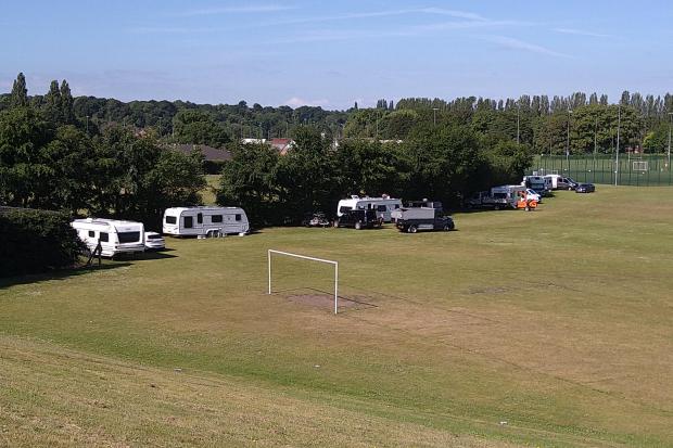 Police called as more than 30 Traveller caravans set up camp at leisure complex
