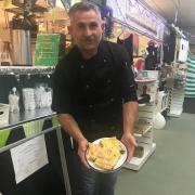 Bahattin Atar, new owner of the Market Cafe, with homemade borek Picture: Sandra Curties