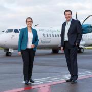 Aer Lingus CEO Lynne Embleton with Emerald Airlines CEO Conor McCarthy (Aer Lingus)