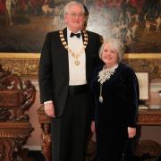 Former Knutsford mayor Cllr Tony Want and wife Jenny at his Mayoral Ball in Tatton Park