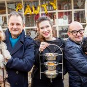 Mark Radcliffe and Arlo, Tea Room co-owner Harriet Henry and Paul Langley and Memphis Pictures: Rachel Bishop