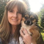 Sarah-Louise Heslop with Ukrainian rescue dog Bailey