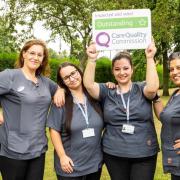 Care assistants at Carefound Home Care celebrate achieving 'outstanding' in a CQC inspection