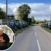 Tractors line the final route to pay tribute to much-loved farmer John Boardman Taylor, insert picture, known fondly as Board
