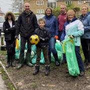 Friends of St John's Wood collect bags of rubbish during an autumn litter pick