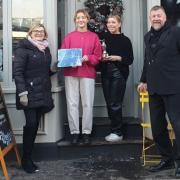 From left, mayoress Kate Houghton, Aimee Hounsham, Jess Eaton and Ian Cass, managing director of Forum of Private Business