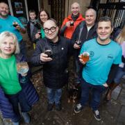 Volunteers behind Knutsford Beer Festival, front, from left, Sandra Curties, Paul Langley, David Morgan, back row, Kevin Jardine, Lewis Malloy, Rachel Bishop, Andrew Mallow, Colin Kemshead and Zoe Fogg