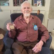 Phil Briggs celebrates his 102nd birthday with his favourite tipple, a large Baileys!