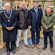 From left, Cllr Frank McCarthy, Wilmslow Town Council chairman, Cllr Mark Goldsmith, deputy leader Cheshire East Council, Cllr Craig Browne and Ansa parks technical officer Edward Yoxall