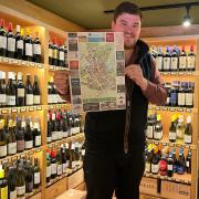 Morgan Ward of Morgan Edward Fine Wines welcomes the new town centre map of Knutsford