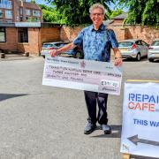 Repair Café organiser Ken Wallace outside the United Reformed Church, one of their regular venues