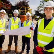 From L-R: Russell Construction's John Reynolds (site manager), Aidan Bannon (senior estimator),  Martin Sage (project lead) and Care UK's Joshua Jones (development project manager)