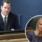Former Chancellor and Tatton MP George Osborne and, inset, Esther McVey MP