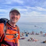 Patrick Davies arrives in Nice at the end of his epic expedition