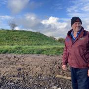 Farmer Ray Brown at the former MOD fuel storage depot in Twemlow, known locally as 'Telly Tubby Land'