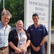 Dr Paddy Kearns, executive manager Sam Pownall and Dr David Hans of Knutsford Medical Partnership, keep smiling despite working in cramped, overcrowded surgeries