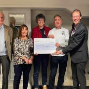 From left, Wilmslow Rotary president Frank McCarthy, rotarian A'dell Harmer, Sue Mills and Darren Bee from Time Out and Rotary secretary Ian Bradley