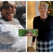 Pat Jones, before she lost three and a half stone, and now feeling much better as a petite size 10