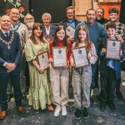 Last year's mayor Cllr Mike Houghton with 2023 Knutsford Town Award winners