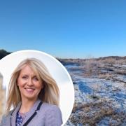 Lindow Moss and, inset, Esther McVey MP