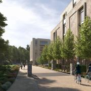 A computer generated image of the entrance to the Alderley Park development