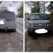 The driver of this vehicle has been fined by the police for completely blocking the pavement forcing pedestrians to step out onto a busy road