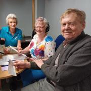 Knutsford Talking Newspaper volunteers, from left, reader Bridget Knight, chairman Margaret Hacking and reader Geoff Holman