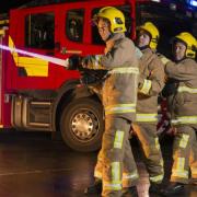 Firefighters tackle woodland fire