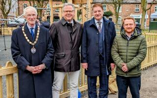 From left, Cllr Frank McCarthy, Wilmslow Town Council chairman, Cllr Mark Goldsmith, deputy leader Cheshire East Council, Cllr Craig Browne and Ansa parks technical officer Edward Yoxall